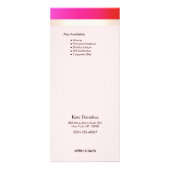 Girly Hot Pink Gold Stripe Salon Price List Menu (Achterkant)