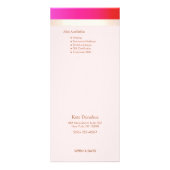 Girly Hot Pink Gold Stripe Salon Price List Menu (Achterkant)