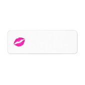 Girly Hot Pink Kiss Blank Etiket (Voorkant)