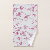 Girly Hot Pink Magenta Glitter Marble Script Naam Bad Handdoek (Handdoek)