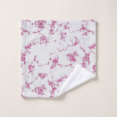 Girly Hot Pink Magenta Glitter Marble Script Naam Bad Handdoek (Wasdoekje)