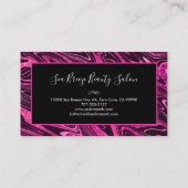 Girly Hot Pink Marble Glitter Fun Elegant Monogram Visitekaartje (Achterkant)