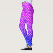 Girly Hot Pink Paarse Gradient Zeemeermin Schalen  Leggings (Links)