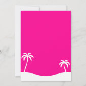 Girly Hot Pink Summer Beach Party Sweet 16 Kaart (Achterkant)