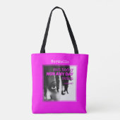 Girly Hot Pink, VANDAAG NIET GENOEMD SATAN-Canvas  Tote Bag (Achterkant)