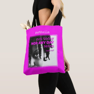 Girly Hot Pink, VANDAAG NIET GENOEMD SATAN-Canvas  Tote Bag