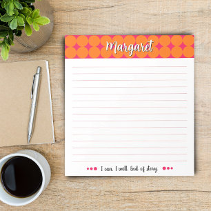 Girly Hot Roze en Sinaasappel Persoonlijk Notitieb Notitieblok