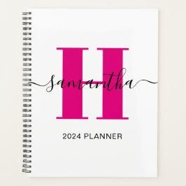 Girly Hot roze monogram Planner