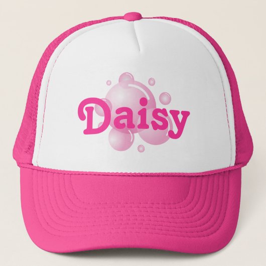 Girly hot roze vrachtwagenhoed met aangepaste teks trucker pet (Voorkant)