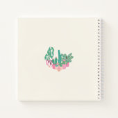 Girly Houseplant Peace Lily Notitieboek met Naam (Achterkant)