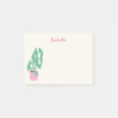 Girly HousePlant Roze Naam Opmerkingen Post-it® Notes (Voorkant)