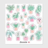 Girly Houseplants Sticker Sheet (Vel)