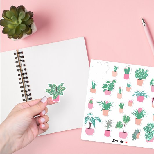 Girly Houseplants Sticker Sheet