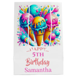 Girly Ice Cream verjaardagsfeestje Medium Cadeauzakje