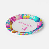 Girly Ice Cream verjaardagsfeestje Papieren Bordje (Gekanteld)