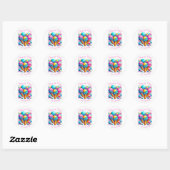 Girly Ice Cream verjaardagsfeestje Ronde Sticker (Vel)