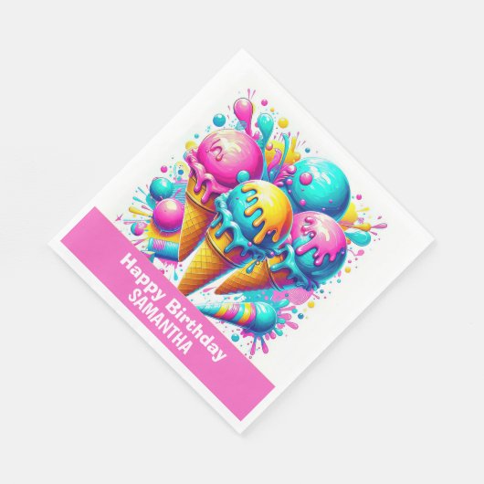 GIRLY ijs verjaardagsfeestje Servet (Hoek)