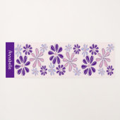Girly Indigo Roze Naam Bloem Doodle Patroon Yogamat (Achterkant (horizontaal))