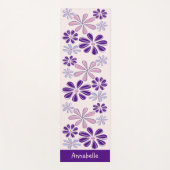 Girly Indigo Roze Naam Bloem Doodle Patroon Yogamat (Voorkant)