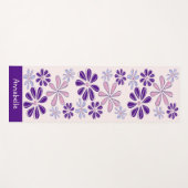Girly Indigo Roze Naam Bloem Doodle Patroon Yogamat (Voorkant (horizontaal))