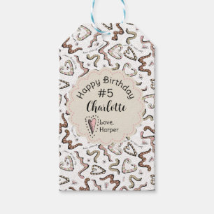 Girly Insects Heart Worm-ing Wishes Verjaardag Cadeaulabel