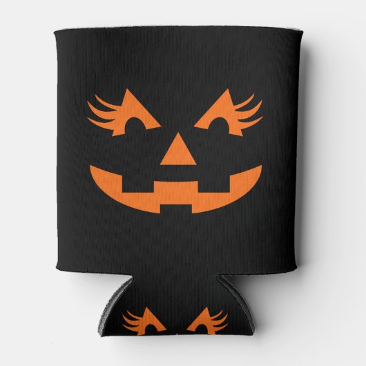Girly Jack O Lantern Halloween Blikjeskoeler (Voorkant)