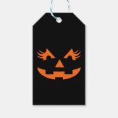 Girly Jack O Lantern Halloween Cadeaulabel (Voorkant)