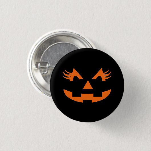 Girly Jack O Lantern Halloween Ronde Button 3,2 Cm (Voorkant /achterkant)