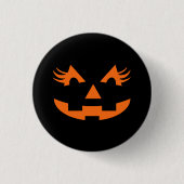 Girly Jack O Lantern Halloween Ronde Button 3,2 Cm (Voorkant)