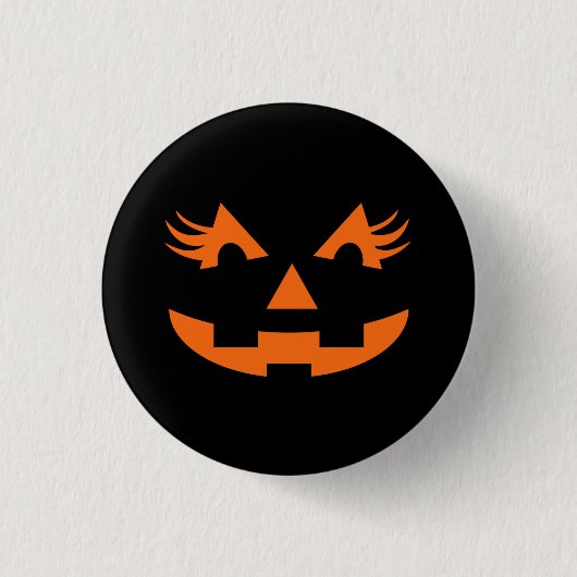 Girly Jack O Lantern Halloween Ronde Button 3,2 Cm (Voorkant)