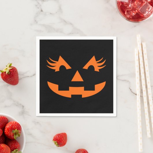 Girly Jack O Lantern Halloween Servet (Insitu)