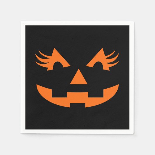 Girly Jack O Lantern Halloween Servet (Voorkant)