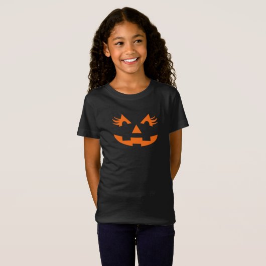 Girly Jack O Lantern Halloween T-shirt (Voorkant volledig)