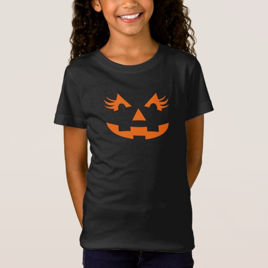 Girly Jack O Lantern Halloween T-shirt (Voorkant)