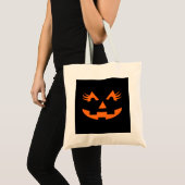 Girly Jack O Lantern Halloween Tote Bag (Voorkant (product))