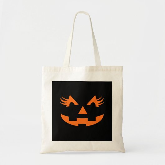 Girly Jack O Lantern Halloween Tote Bag (Voorkant)