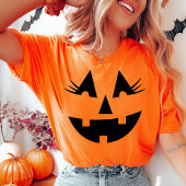 Girly Jack-O-Lantern Pompoen Gezicht Halloween T-shirt