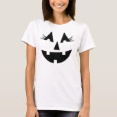 Girly Jack-O-Lantern Pompoen Gezicht Halloween T-shirt (Voorkant)