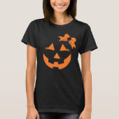 Girly Jack-o-lantern Pumpkin Face Halloween T-shirt (Voorkant)