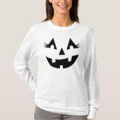 Girly Jack O Lantern Pumpkin Face Halloween T-shirt (Voorkant)
