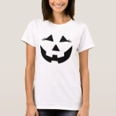 Girly Jack-o-lantern Pumpkin Face Halloween T-shirt (Voorkant)