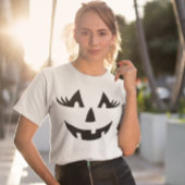 Girly Jack-o-lantern Pumpkin Face Halloween T-shirt