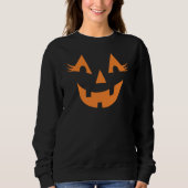 Girly Jack O Lantern Pumpkin Face Halloween Trui (Voorkant)