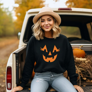 Girly Jack O Lantern Pumpkin Face Halloween Trui