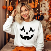 Girly Jack O Lantern Pumpkin Face Halloween Trui