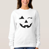 Girly Jack O Lantern Pumpkin Face Halloween Trui (Voorkant)