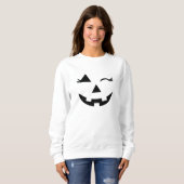 Girly Jack O Lantern Pumpkin Face Halloween Trui (Voorkant volledig)