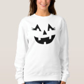 Girly Jack O Lantern Pumpkin Face Halloween Trui (Voorkant)