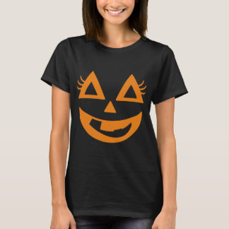 Girly Jack-O’-Lantern Pumpkin Face | Schattige Hal T-shirt