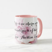 Girly Jane Austen Emma Book Quote Pink Rose Floral Mok (Voorkant rechts)